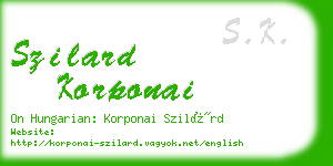 szilard korponai business card